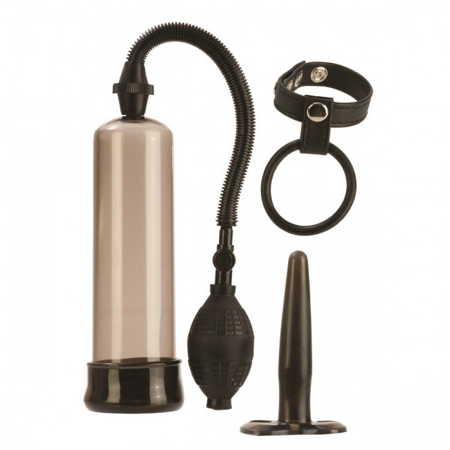 Вакуумная помпа Rock Hard Pump Kit с плугом и кольцом, California Exotic Novelties Вакуумная помпа Rock Hard Pump Kit с плугом и кольцом, California Exotic Novelties