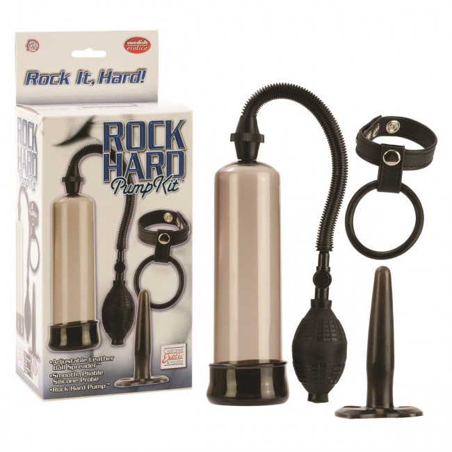 Вакуумная помпа Rock Hard Pump Kit с плугом и кольцом, California Exotic Novelties Вакуумная помпа Rock Hard Pump Kit с плугом и кольцом, California Exotic Novelties
