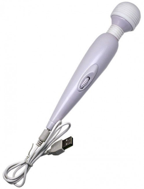 Белый вибромассажёр Mimi Magic Wand - 19,2 см., Eroticon Белый вибромассажёр Mimi Magic Wand - 19,2 см., Eroticon