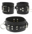 Черный ошейник с манжетами для рук COLLAR & CUFF SET Черный ошейник с манжетами для рук COLLAR & CUFF SET