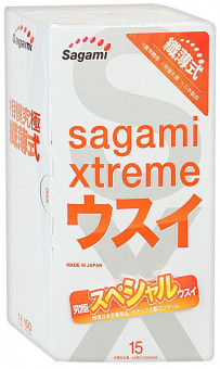 Ультратонкие презервативы Sagami Xtreme Superthin - 15 шт., Sagami