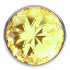 Малая серебристая анальная пробка Diamond Yellow Sparkle Small с жёлтым кристаллом - 7 см., Lola toys