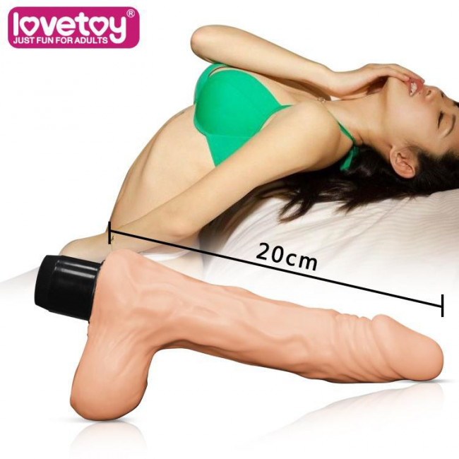 Телесный вибратор-реалистик с венками - 20 см., Lovetoy Телесный вибратор-реалистик с венками - 20 см., Lovetoy