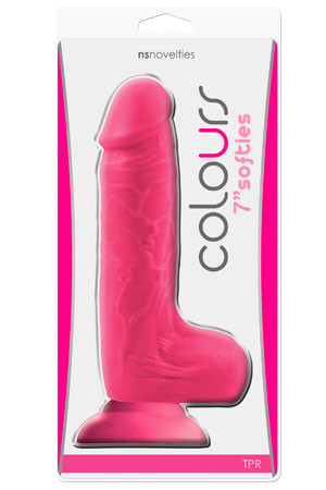 Розовый фаллоимитатор Colours Softies - 20,3 см., NS Novelties