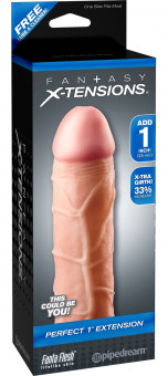 Телесная насадка Perfect 1" Extension - 17,7 см., Pipedream