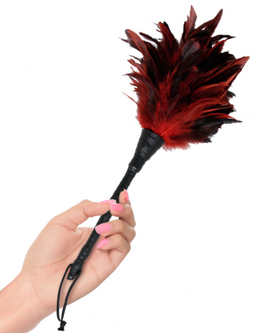 Кисточка с красно-чёрными пёрышками FRISKY FEATHER DUSTER - 36 см., Pipedream