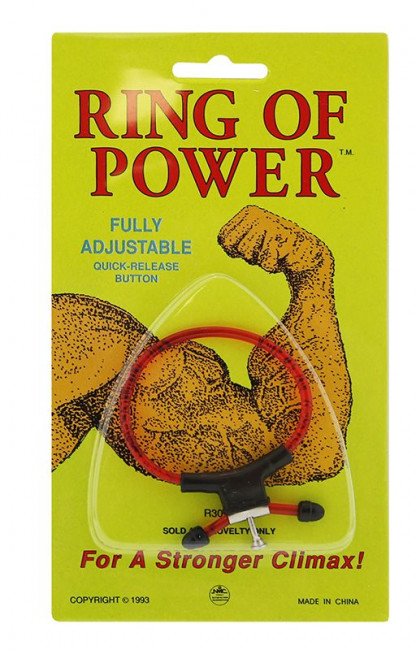 Красно-чёрное эрекционное кольцо с утяжкой RING OF POWER ADJUSTABLE RING, NMC