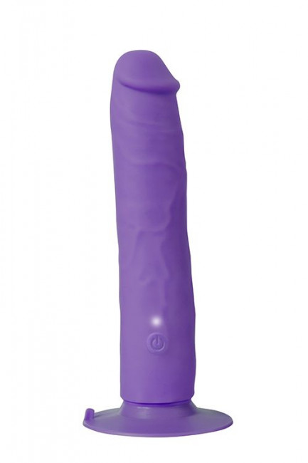 Фиолетовый вибратор-реалистик на присоске PURRFECT SILICONE ONE TOUCH - 20,5 см., Dream Toys