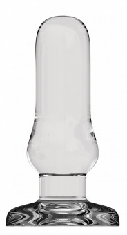 Прозрачный анальный стимулятор Bottom Line 6" Model 4 Glass - 15,5 см., Shots Media BV