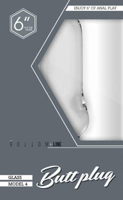 Прозрачный анальный стимулятор Bottom Line 6" Model 4 Glass - 15,5 см., Shots Media BV
