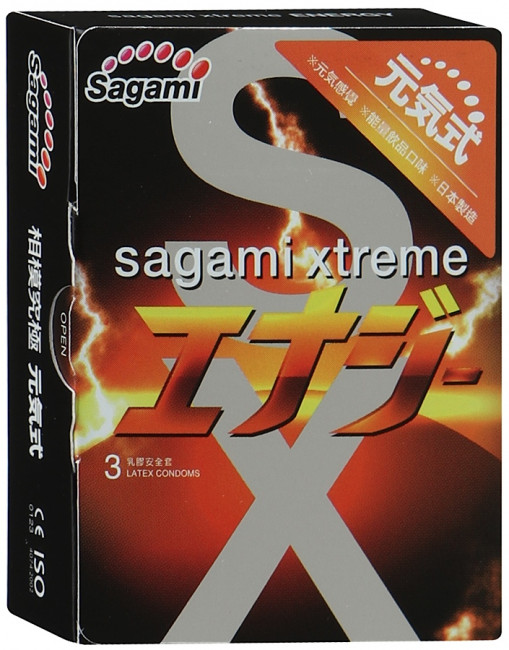 Презервативы Sagami Xtreme Energy с ароматом энергетика - 3 шт., Sagami Презервативы Sagami Xtreme Energy с ароматом энергетика - 3 шт., Sagami