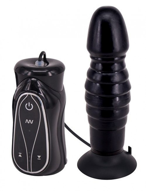 Чёрный анальный вибратор на присоске Pleasure Thrust - 14 см., Seven Creations Чёрный анальный вибратор на присоске Pleasure Thrust - 14 см., Seven Creations