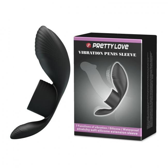 Черное кольцо на пенис с вибрацией Vibration Penis Sleeve Черное кольцо на пенис с вибрацией Vibration Penis Sleeve