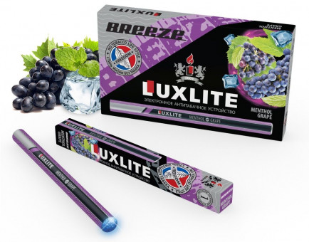 Одноразовое электронное антитабачное устройство MENTHOL+GRAPE с ароматом мяты и винограда, Luxlite