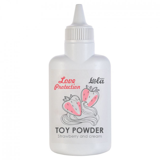 Пудра для игрушек Love Protection с ароматом клубники со сливками - 30 гр., Lola toys Пудра для игрушек Love Protection с ароматом клубники со сливками - 30 гр., Lola toys