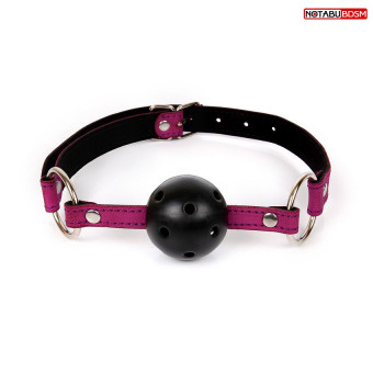 Фиолетово-черный кляп-шарик Ball Gag, Bior toys