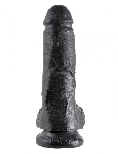 Чёрный фаллоимитатор 8" Cock with Balls - 21,3 см., Pipedream