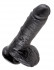 Чёрный фаллоимитатор 8" Cock with Balls - 21,3 см., Pipedream