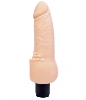 Телесный вибратор с широким основанием - 16 см., A-toys