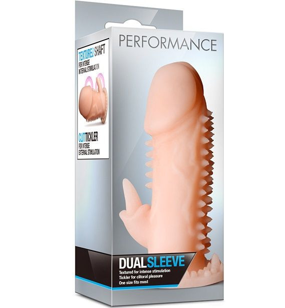 Телесная насадка на пенис PERFORMANCE DUAL SLEEVE - 12 см. Телесная насадка на пенис PERFORMANCE DUAL SLEEVE - 12 см.