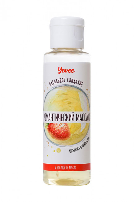 Масло для массажа «Романтический массаж» с ароматом клубники и шампанского - 50 мл., ToyFa
