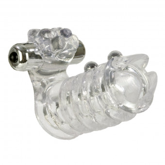 Вибронасадка с клиторальным стимулятором Jaguar Enhancer with Beads, California Exotic Novelties
