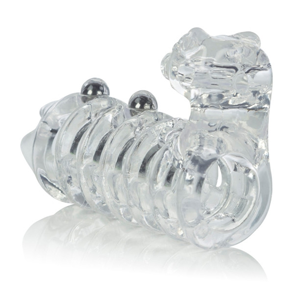 Вибронасадка с клиторальным стимулятором Jaguar Enhancer with Beads, California Exotic Novelties