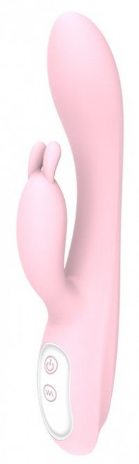 Розовый вибратор HEATING BUNNY с функцией нагрева - 18,5 см., Dream Toys