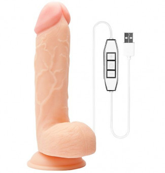 Телесный USB-вибратор REALSTUFF 8.5INCH - 22 см., Dream Toys