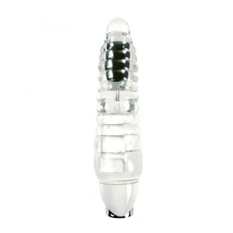 Прозрачный вибромассажёр Aurora Light Up - 18,4 см., NS Novelties