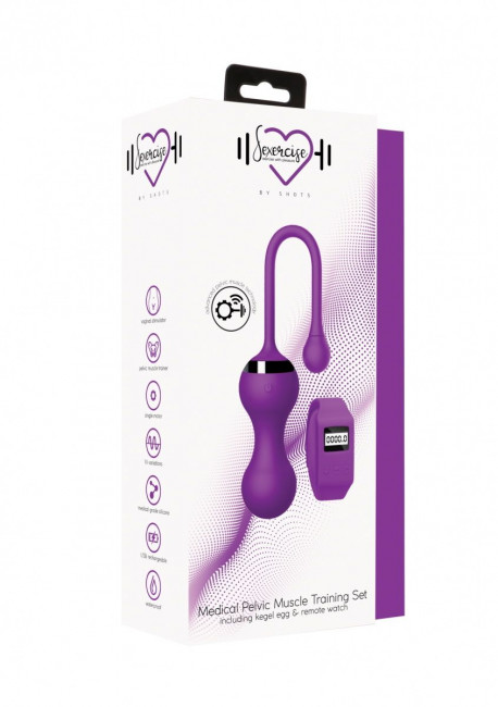 Фиолетовые вагинальные шарики Kegel Egg с браслетом Фиолетовые вагинальные шарики Kegel Egg с браслетом