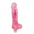Розовый вибратор с мошонкой Glitter Gels Vibrating Dong with Balls - 15 см., California Exotic Novelties