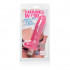 Розовый вибратор с мошонкой Glitter Gels Vibrating Dong with Balls - 15 см., California Exotic Novelties