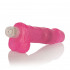 Розовый вибратор с мошонкой Glitter Gels Vibrating Dong with Balls - 15 см., California Exotic Novelties