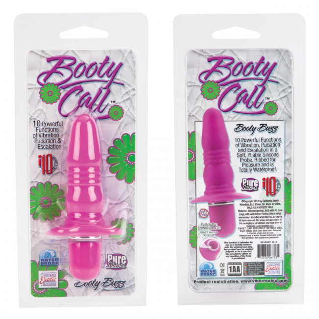 Розовая анальная пробка Booty Call Buzz с вибрацией, California Exotic Novelties Розовая анальная пробка Booty Call Buzz с вибрацией, California Exotic Novelties