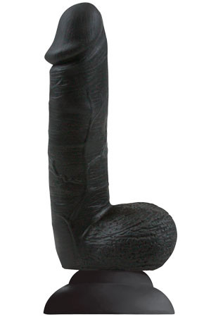 Черный фаллоимитатор Colours Softies - 17,8 см., NS Novelties Черный фаллоимитатор Colours Softies - 17,8 см., NS Novelties