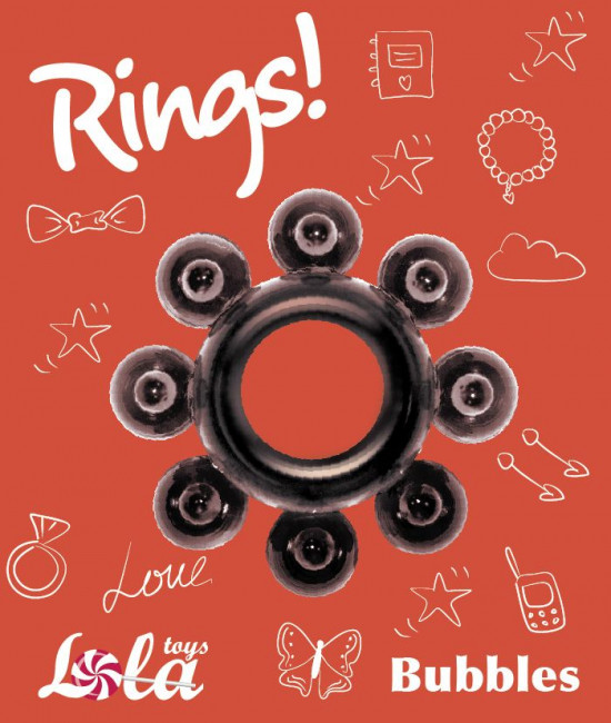 Чёрное эрекционное кольцо Rings Bubbles, Lola toys Чёрное эрекционное кольцо Rings Bubbles, Lola toys