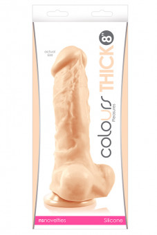 Большой фаллоимитатор Colours Pleasures Thick 8" Dildo - 23,8 см., NS Novelties