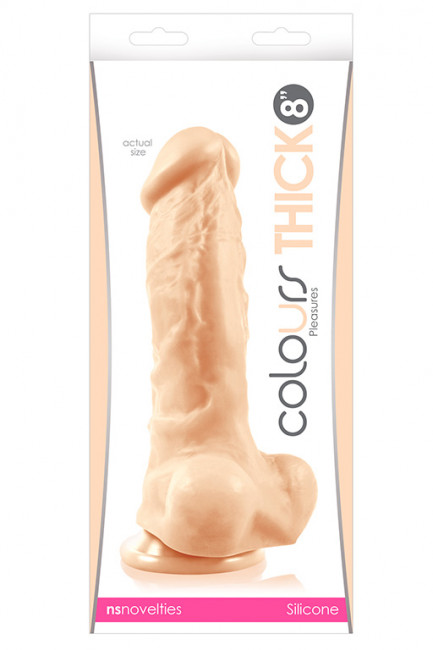 Большой фаллоимитатор Colours Pleasures Thick 8" Dildo - 23,8 см., NS Novelties