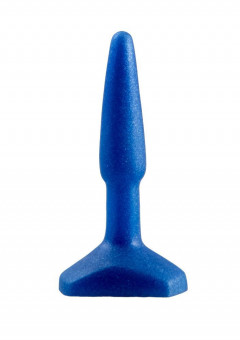 Синий анальный стимулятор Small Anal Plug - 12 см., Lola toys