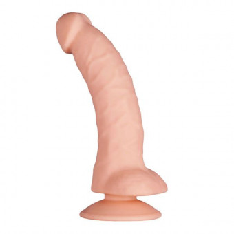 Телесный фаллоимитатор на присоске PURRFECT SILICONE DELUXE DONG 7INCH - 18 см., Dream Toys