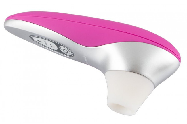 Розово-серебристый бесконтактный стимулятор клитора Womanizer Pro 40, Womanizer
