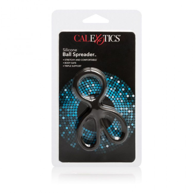 Чёрное эрекционное кольцо с подхватами для мошонки Silicone Ball Spreader, California Exotic Novelties Чёрное эрекционное кольцо с подхватами для мошонки Silicone Ball Spreader, California Exotic Novelties