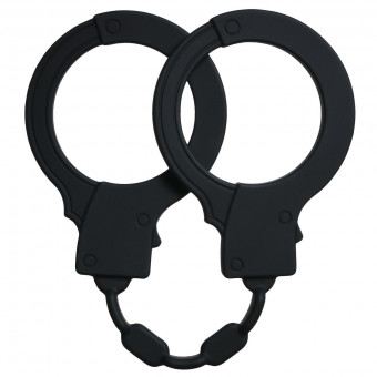 Чёрные силиконовые наручники Stretchy Cuffs Black, Lola toys