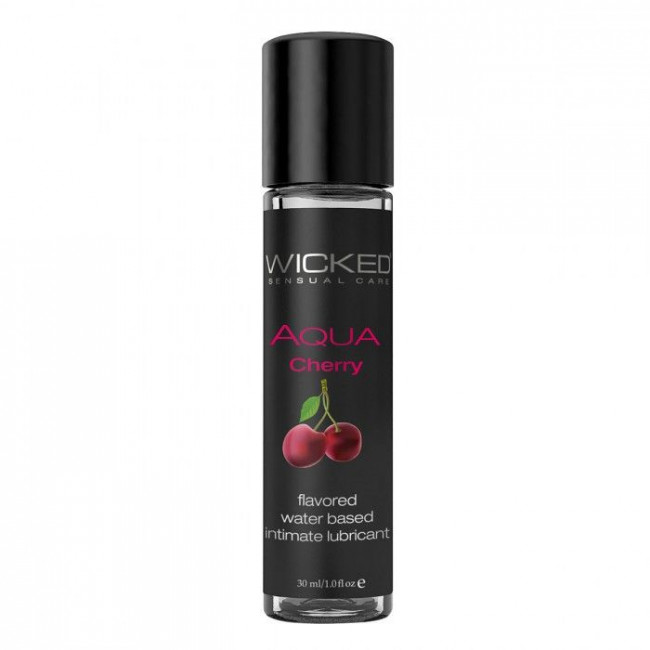 Лубрикант с ароматом сладкой вишни WICKED AQUA Cherry - 30 мл., Wicked