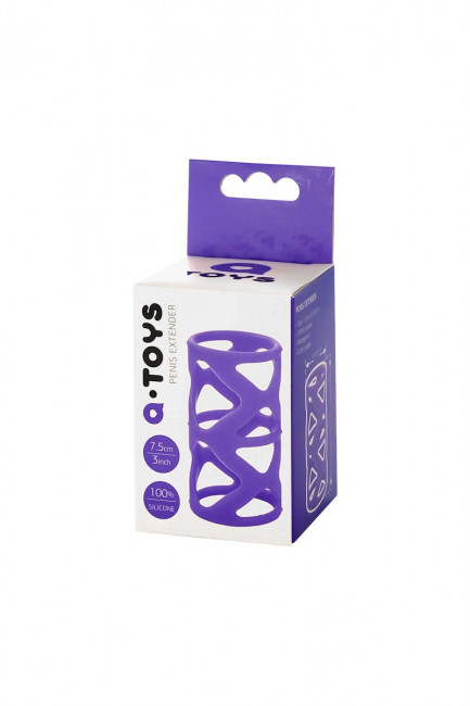 Фиолетовая насадка-сетка на пенис - 7,5 см., A-toys Фиолетовая насадка-сетка на пенис - 7,5 см., A-toys