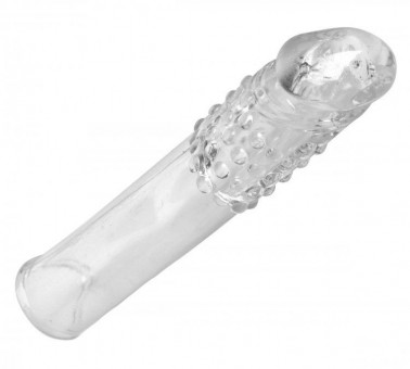 Удлиняющая насадкаThick Stick Clear Textured Penis Extender - 17,8 см., XR Brands
