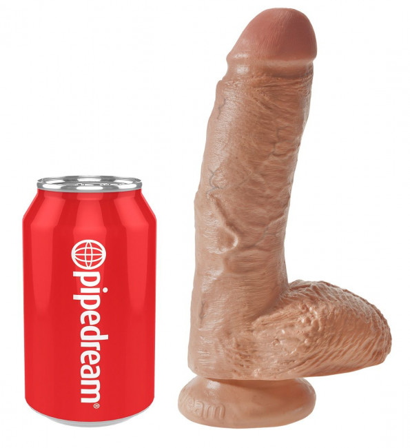 Фаллоимитатор-мулат 8" Cock with Balls - 21,3 см., Pipedream