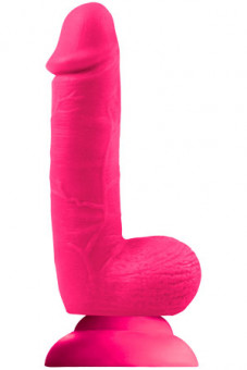 Розовый фаллоимитатор Colours Softies - 17,8 см., NS Novelties