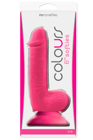 Розовый фаллоимитатор Colours Softies - 17,8 см., NS Novelties
